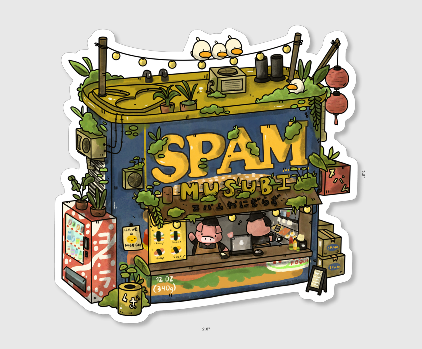 Spam Can Musubi Vinyl Sticker