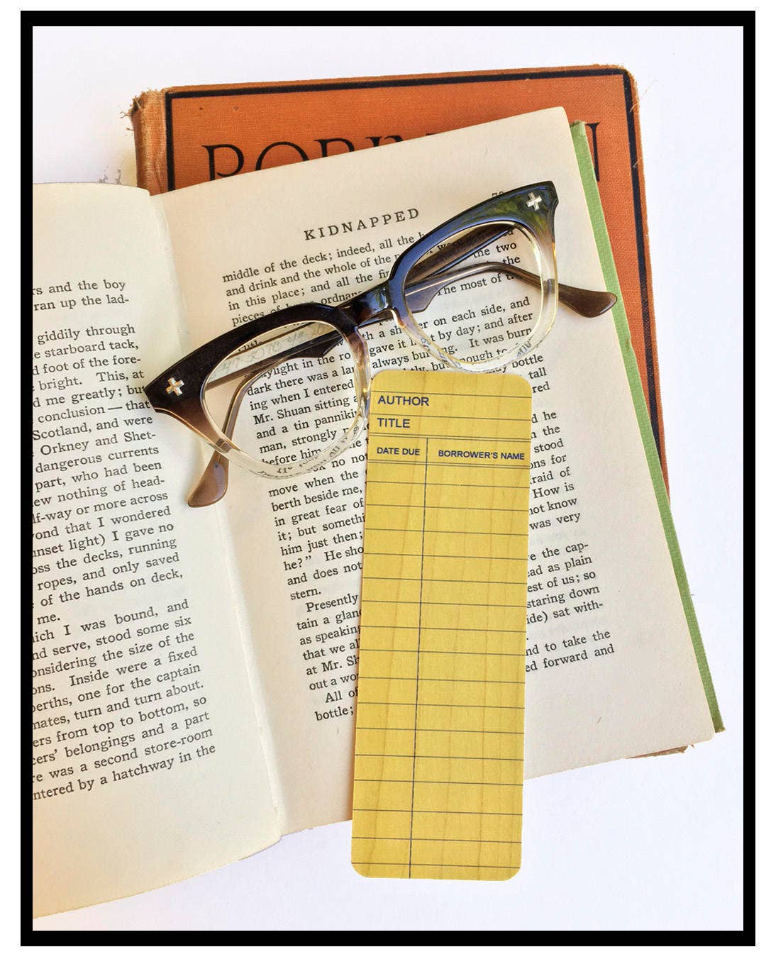 Library Card Wooden Bookmark