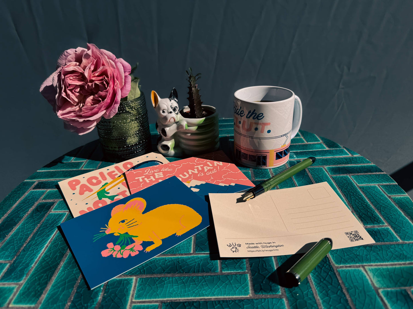 Pacific Northwest Grey Heron with Fish Postcard