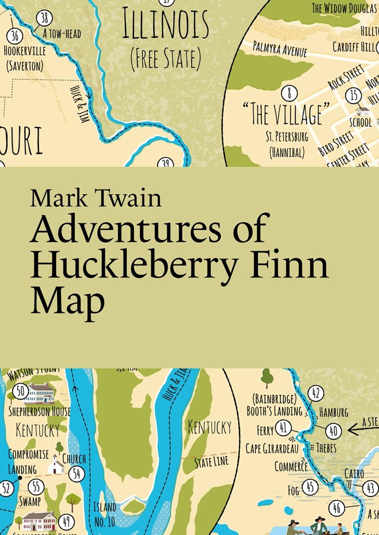 Mark Twain Adventures of Huckleberry Finn Map