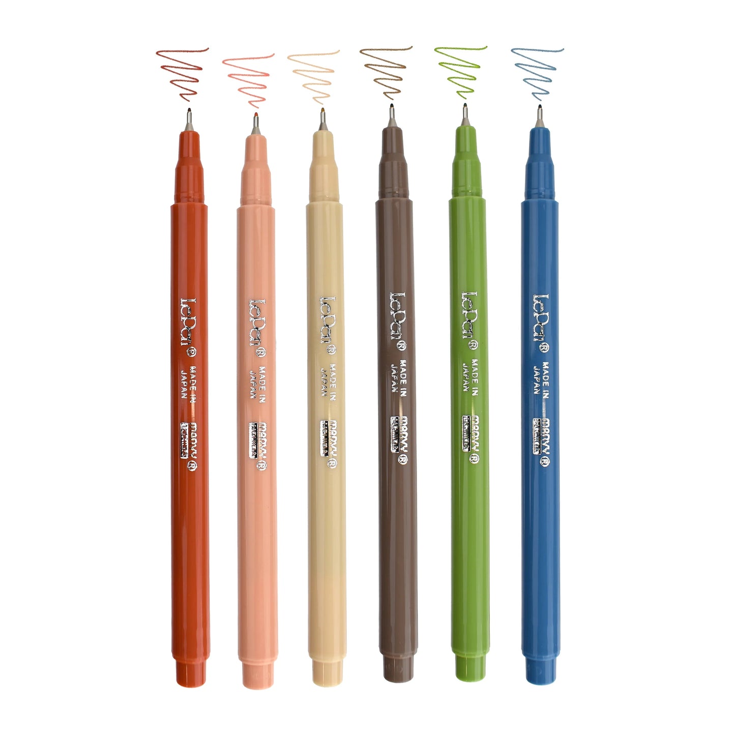 LePen Earth Tone 6-Piece Pen Set