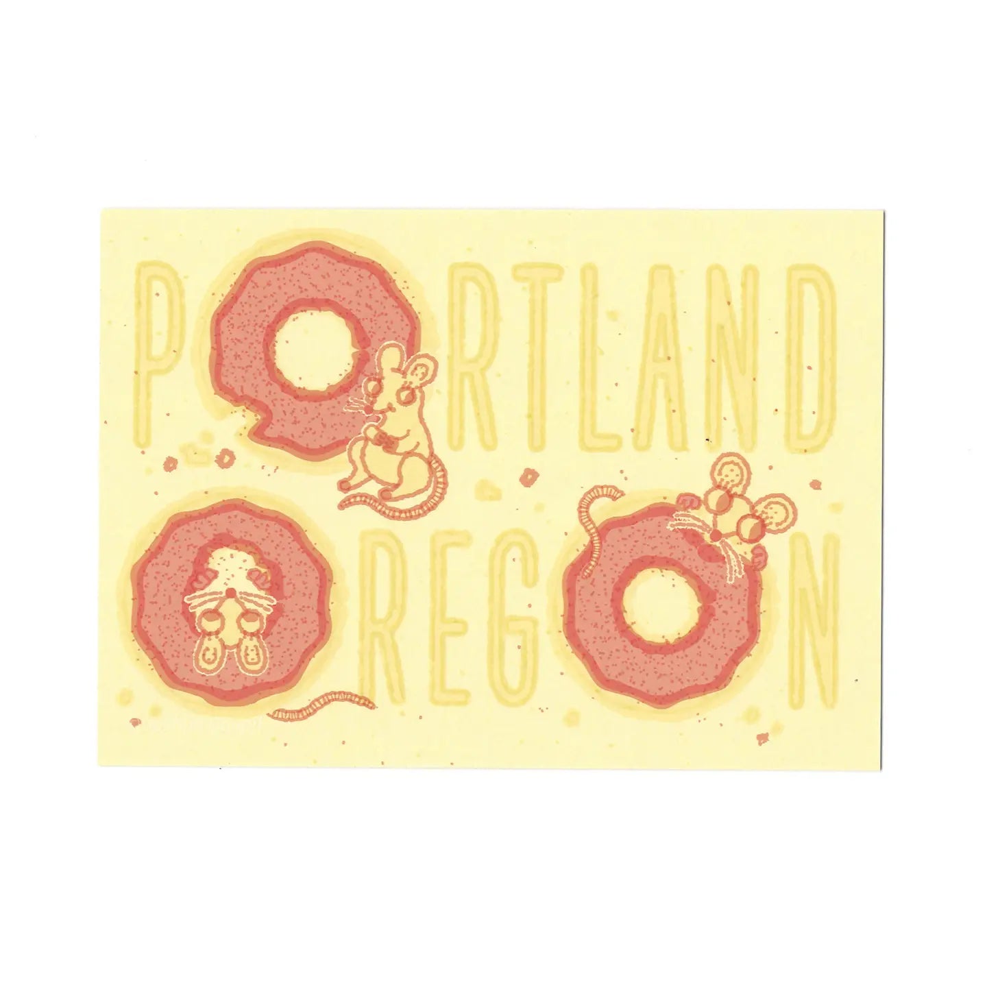 Donut Mice Portland Postcard