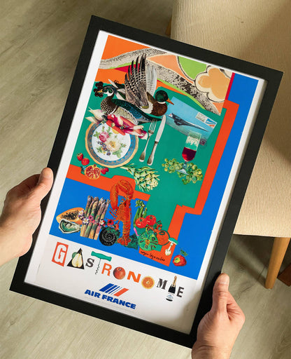 Air France Gastronomie Vintage Travel Poster