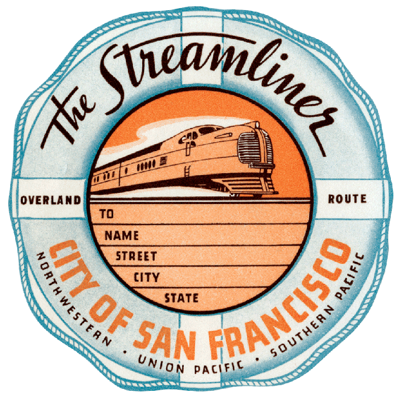Railroads Across America - Travel Label Sticker Box