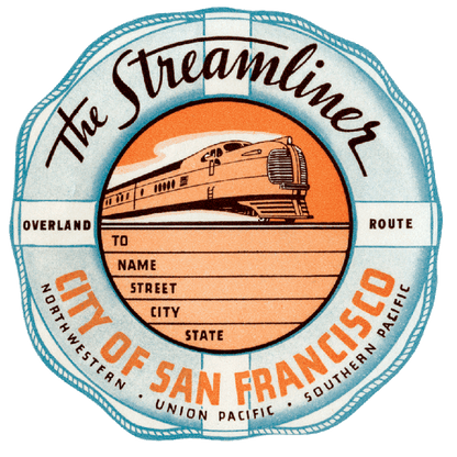 Railroads Across America - Travel Label Sticker Box