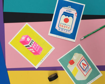 Japanese milky tea Risograph