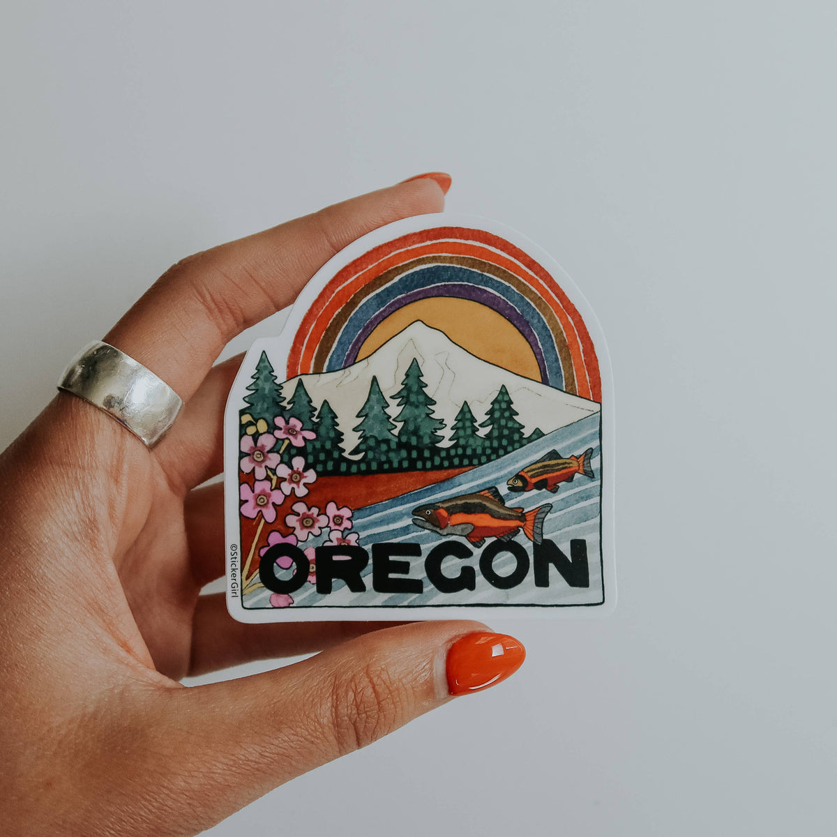 Oregon Rainbow Vinyl Sticker