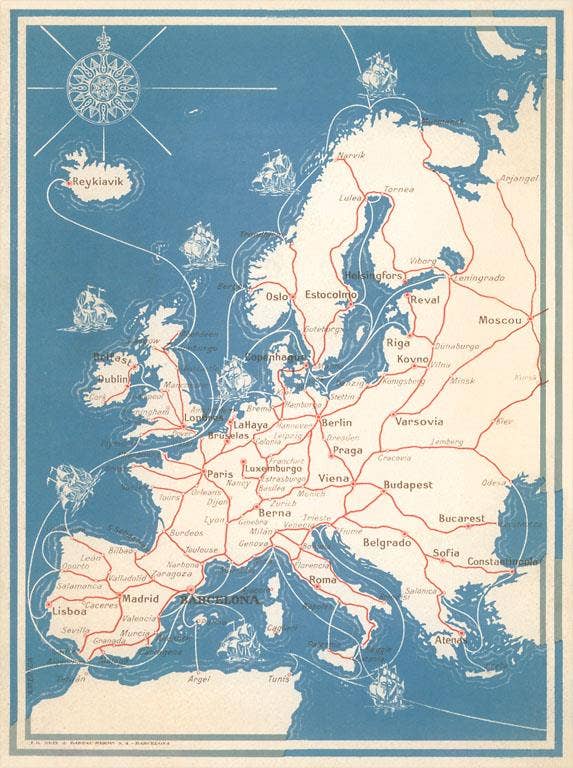 European Routes Art Print