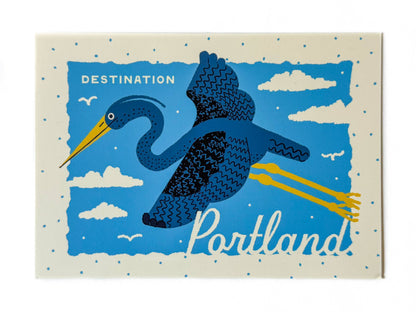 Destination Portland - Soaring Heron Postcard