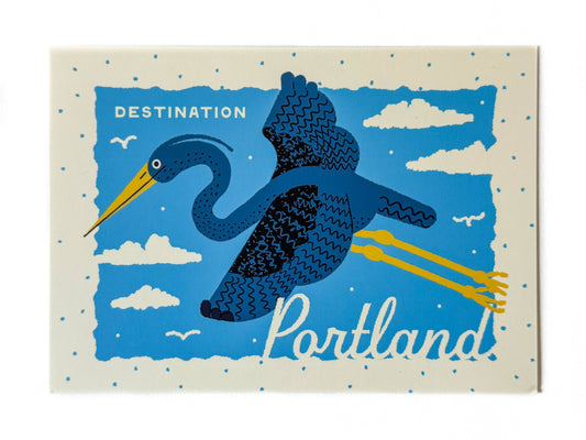 Destination Portland - Soaring Heron Postcard