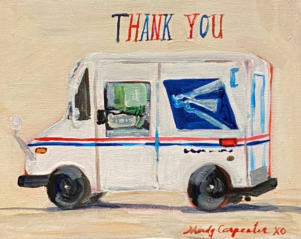 Thank You Mail Truck Greeting Card