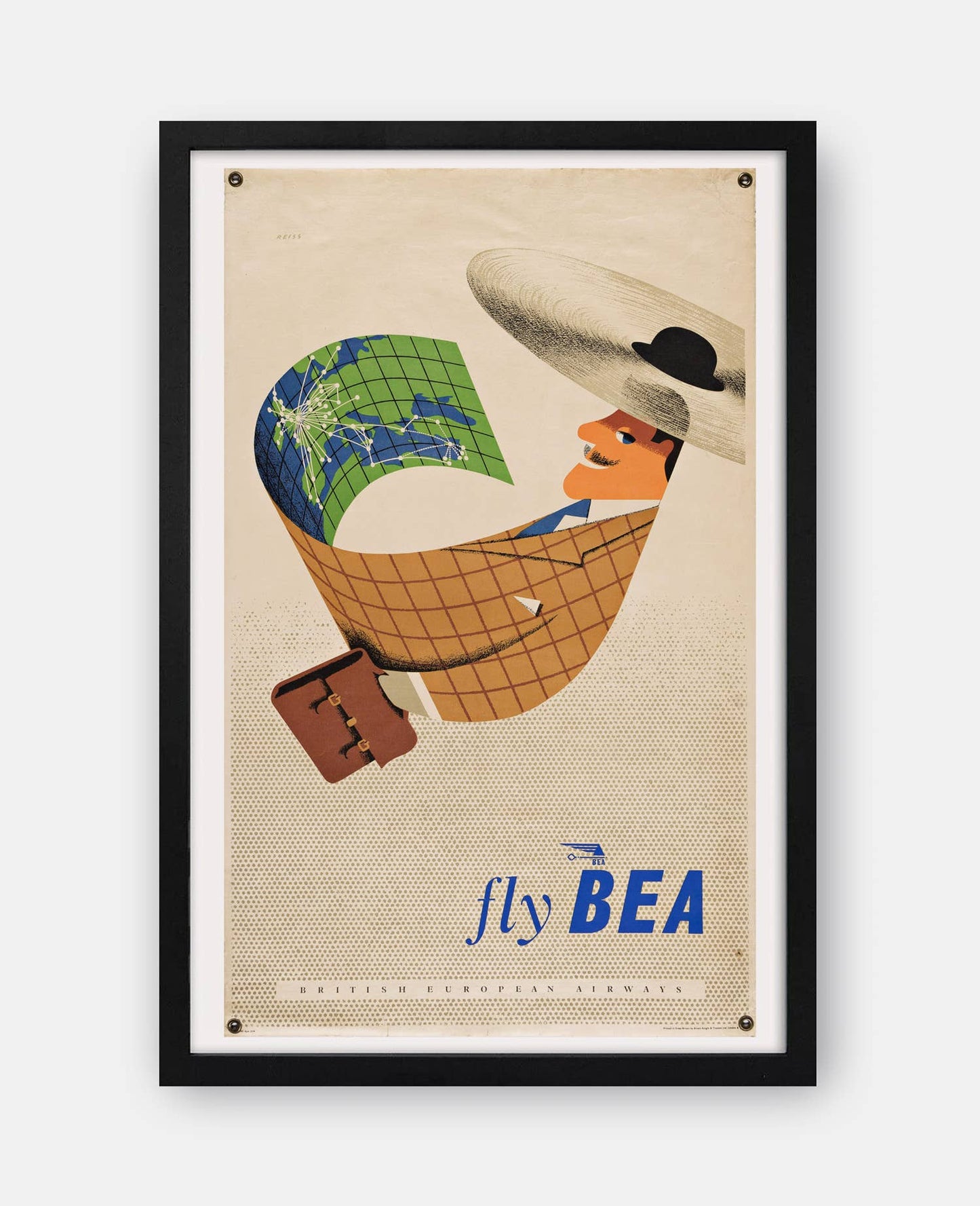 Fly BEA Vintage Travel Poster Print