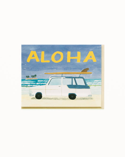 Surf Car Aloha Greeting Card