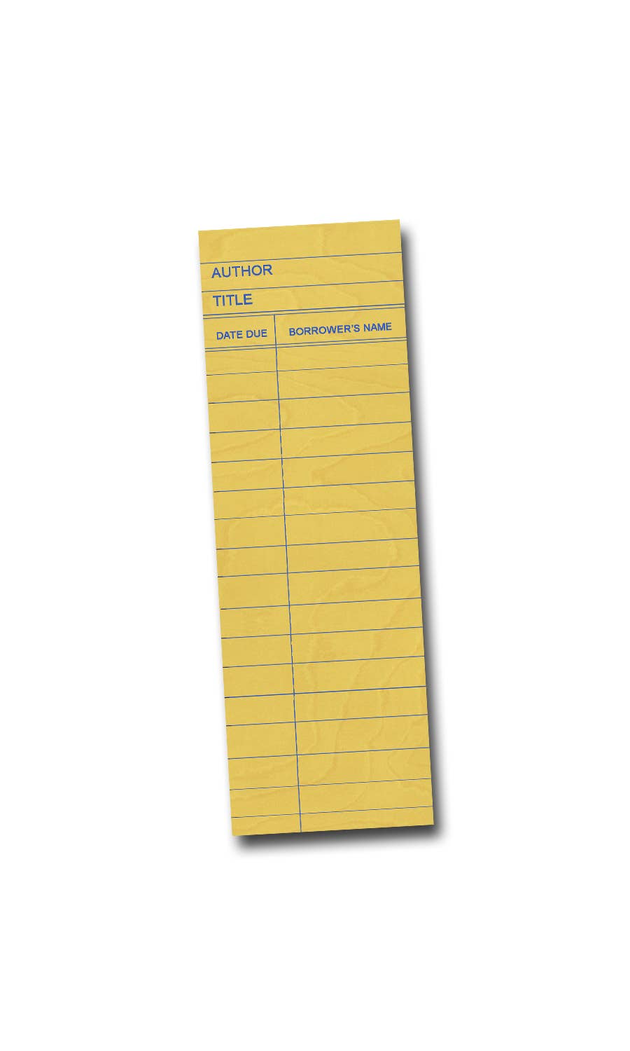 Yellow Library Card Wooden Bookmark