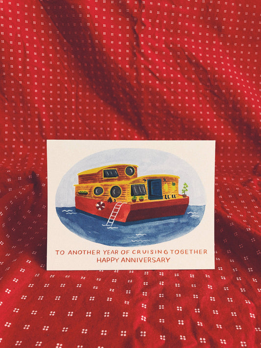 Houseboat Anniversary Card