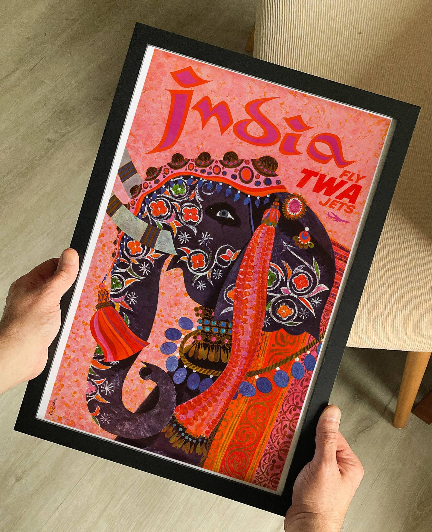 TWA Airlines (India) 1960s Poster