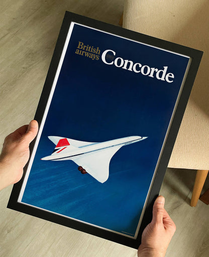 British Airways Concorde 1970s Travel Poster Print