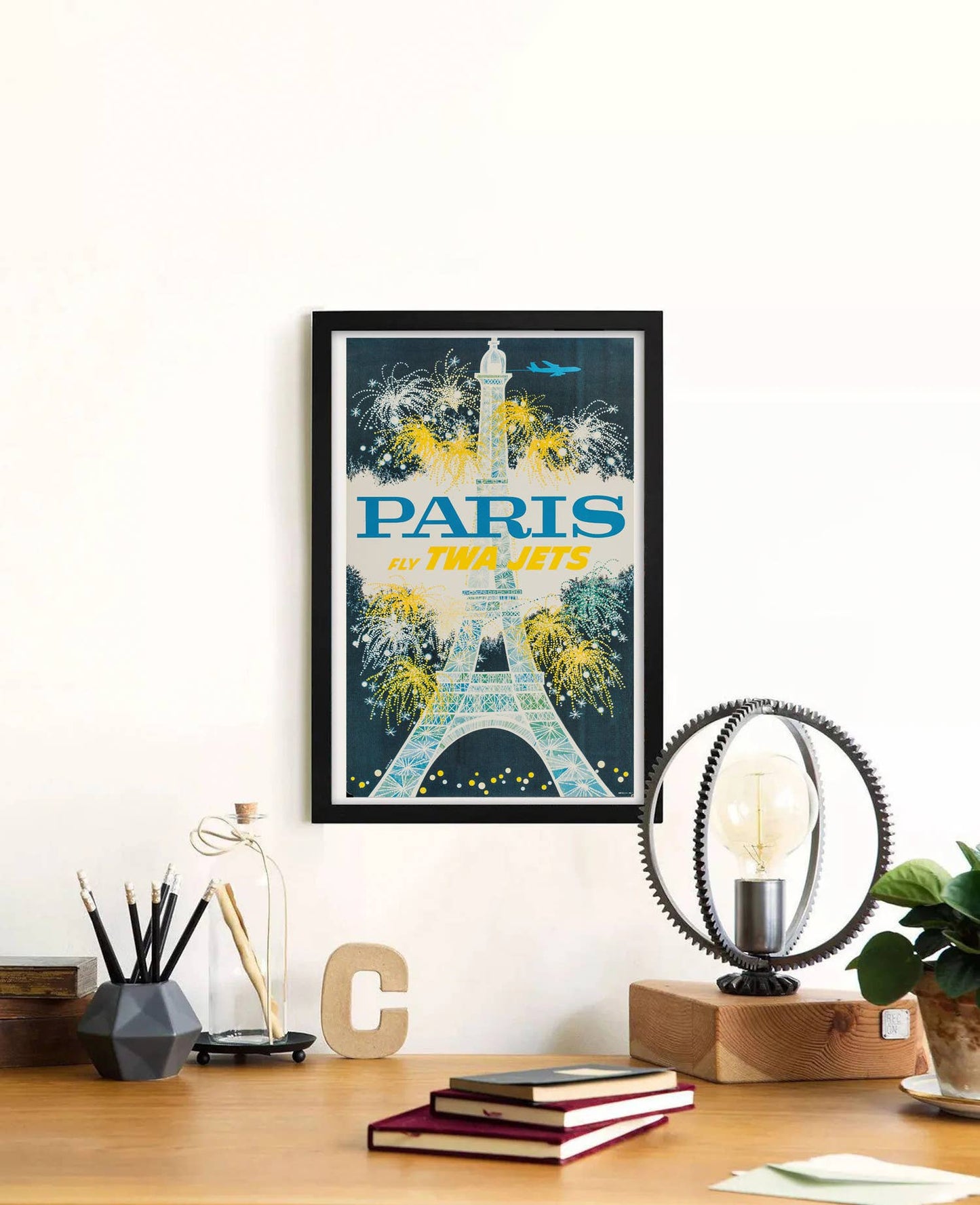 Paris – TWA Jets Vintage Travel Poster Print
