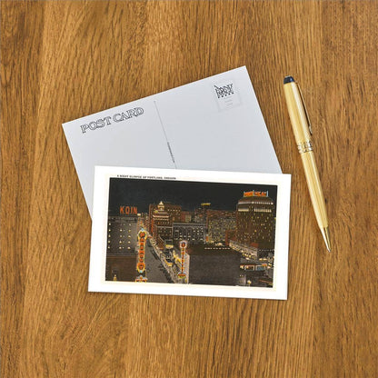 Night View of Portland Postcard