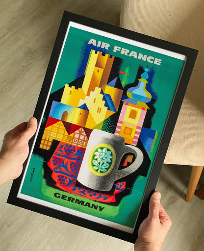 Air France Vintage Germany Travel Poster