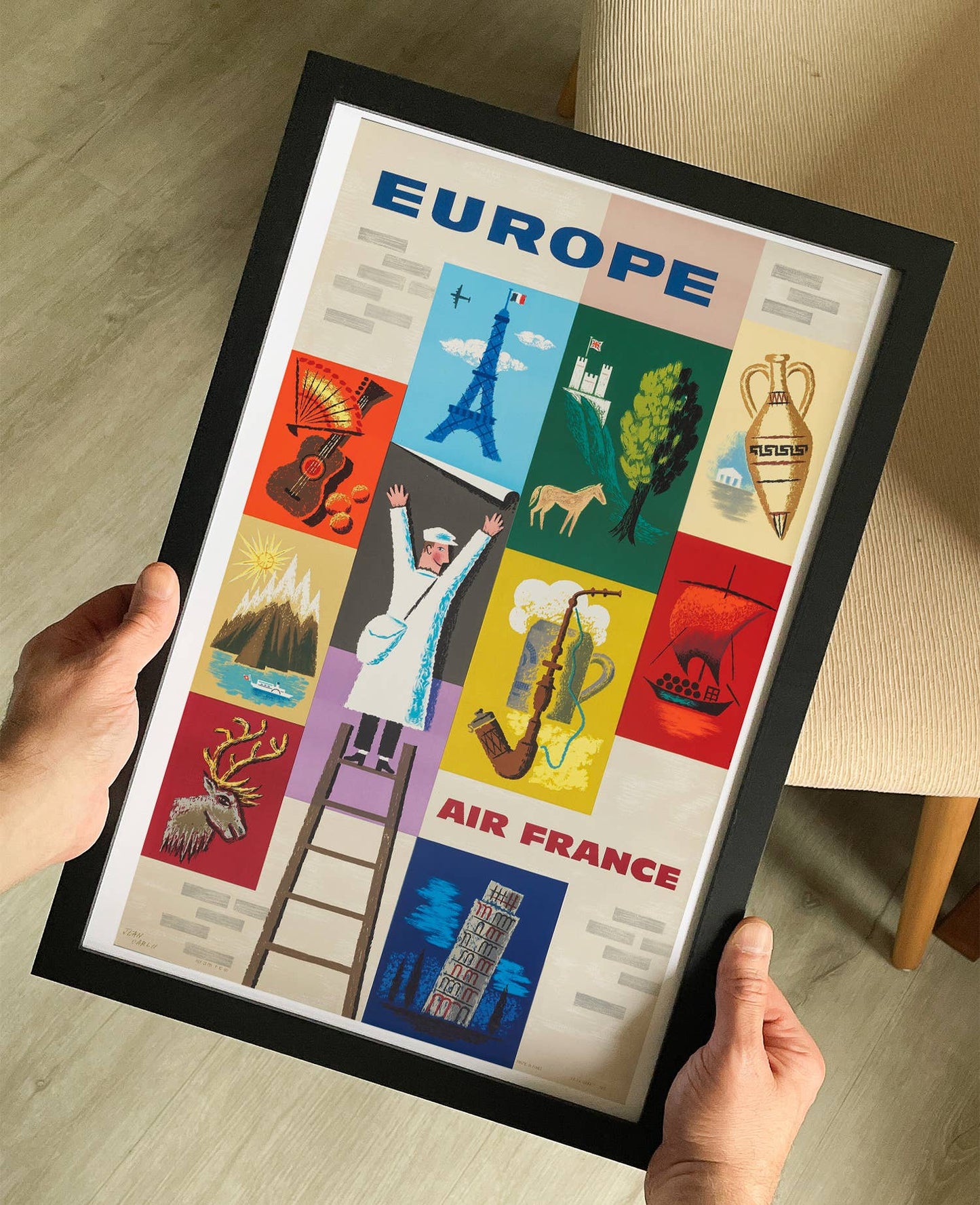 Air France Europe 1960s Travel Poster