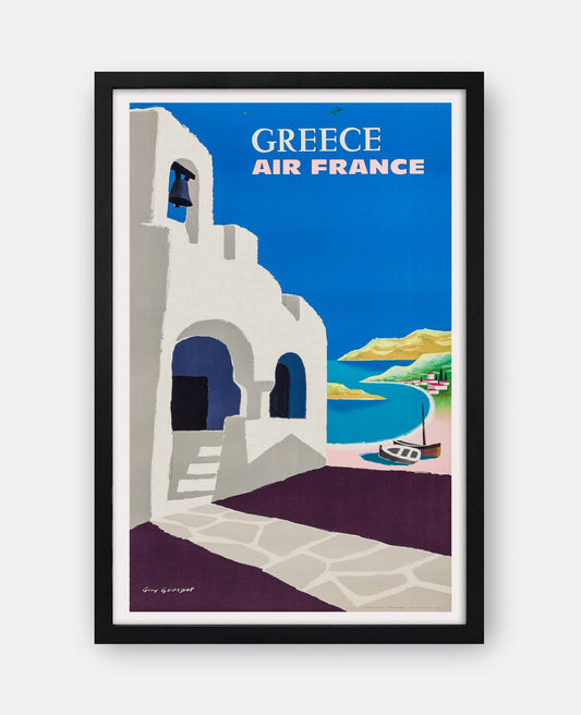 Air France Greece 1950s Travel Poster