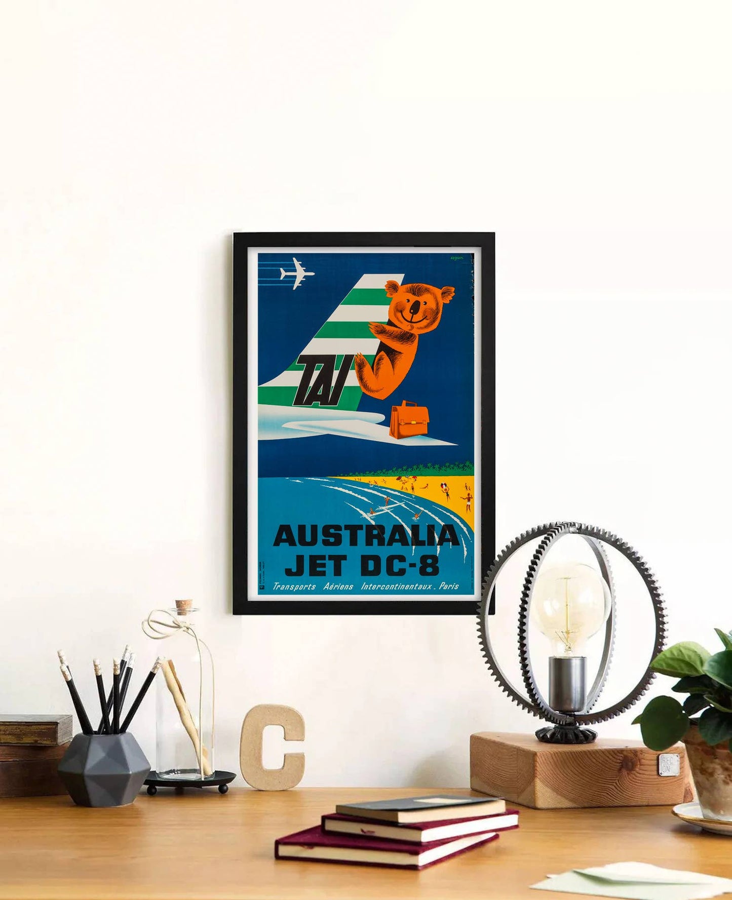 TAI DC-8 - Koala Bear 1938 Austrialia Travel Poster