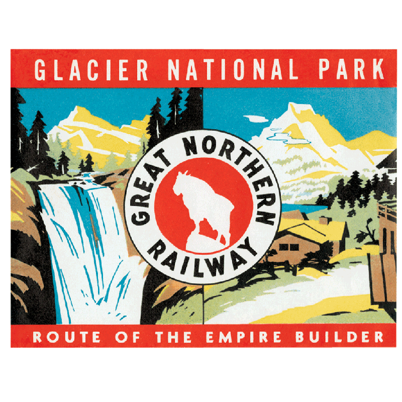 Railroads Across America - Travel Label Sticker Box