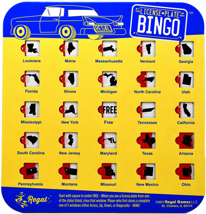 License Plate Travel Bingo
