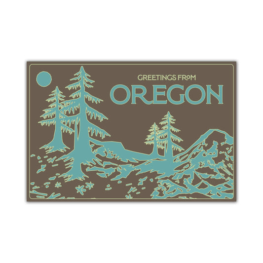 Oregon Moonlit Landscape Postcard