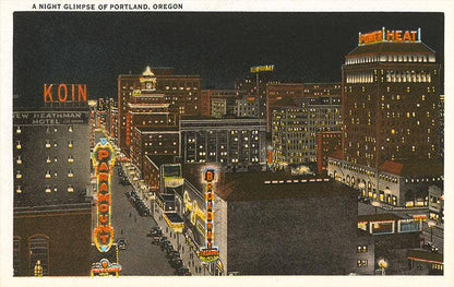Night View of Portland Postcard