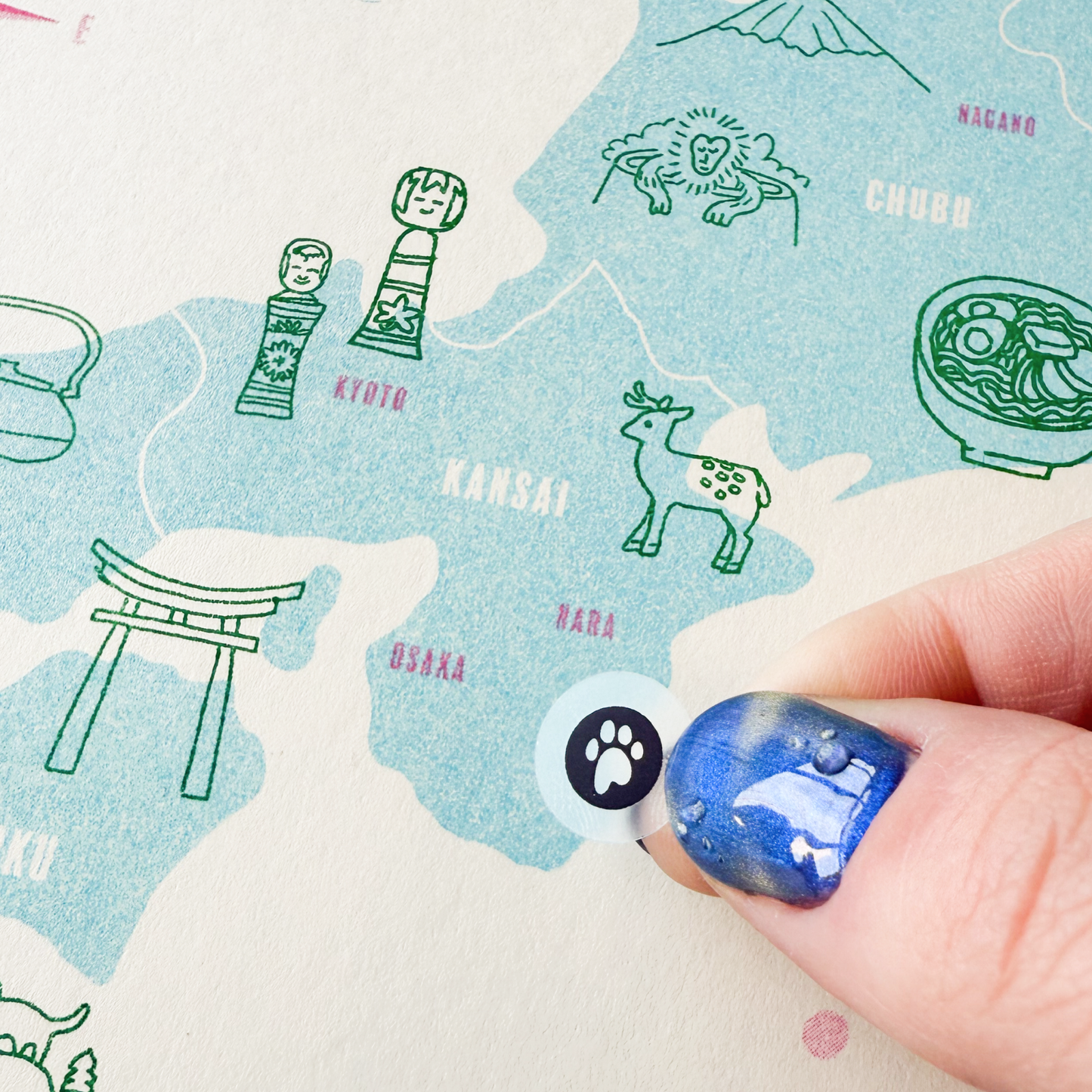 Japan Interactive Travel Map & Postcard Set