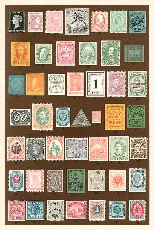 Stamps of the World Postcard