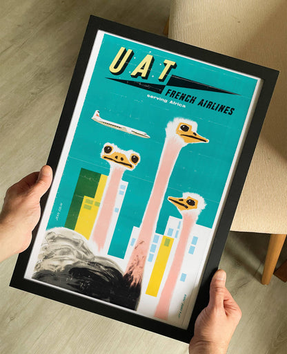 UAT – French Airline Vintage Travel Poster Print