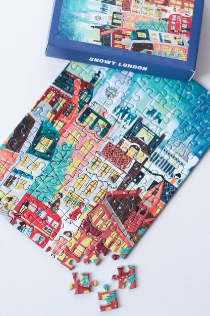 Snowy London mini puzzle, 99 pieces