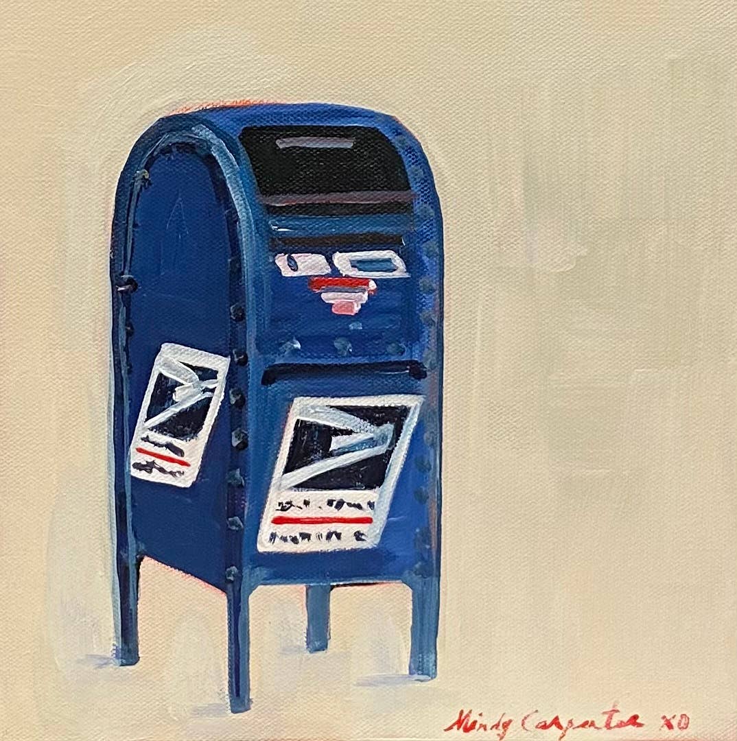 Blue Mailbox Postcard
