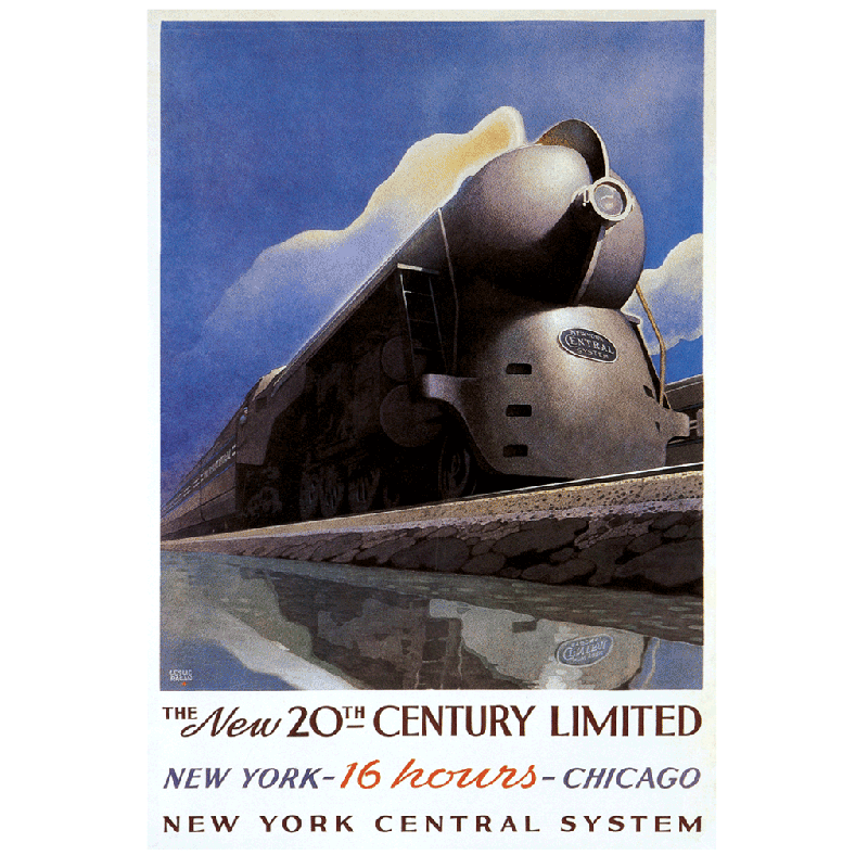 Railroads Across America - Travel Label Sticker Box