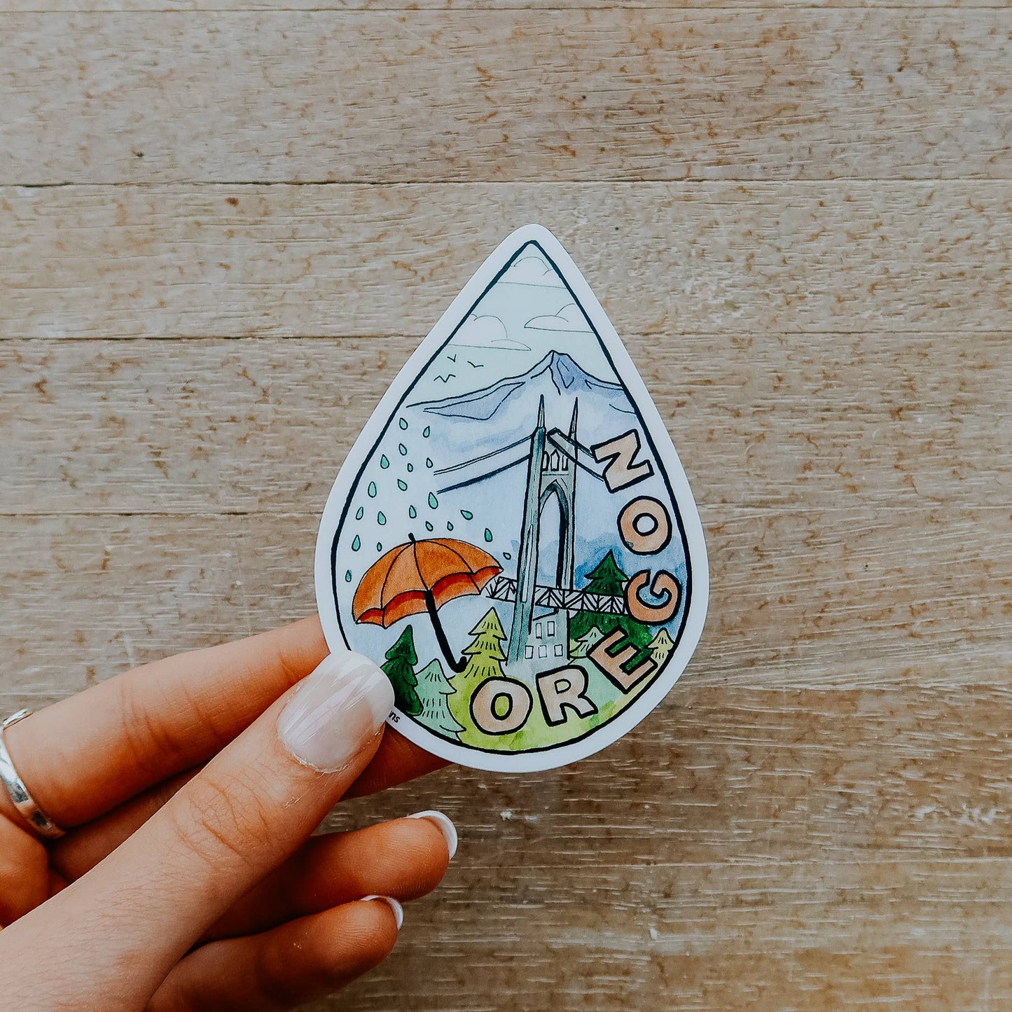 Oregon Raindrop Vinyl Sticker