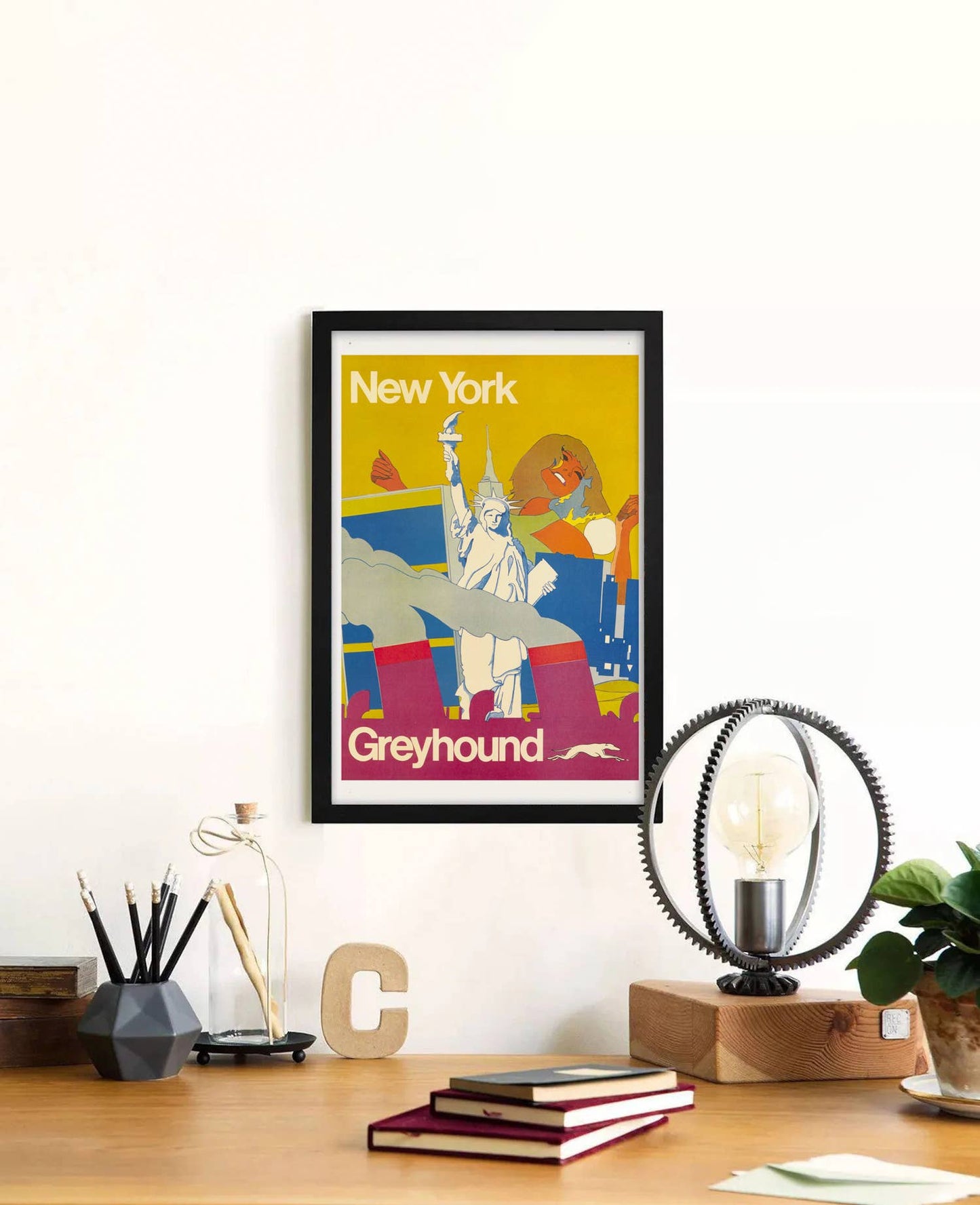 Greyhound – New York 1960s Travel Poster