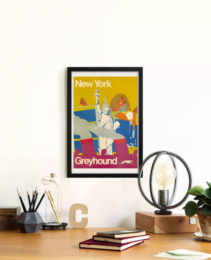 Greyhound – New York 1960s Travel Poster