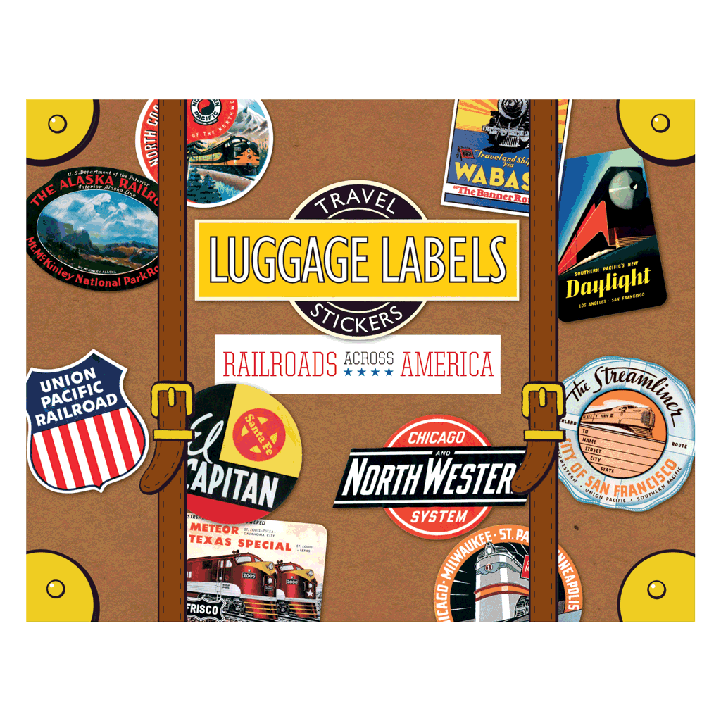 Railroads Across America - Travel Label Sticker Box