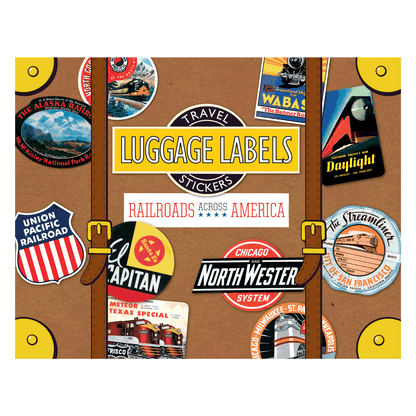 Railroads Across America - Travel Label Sticker Box