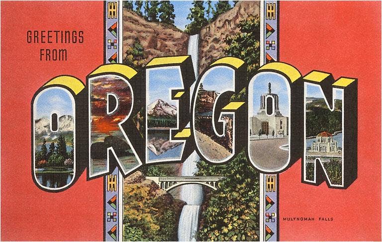 Greetings from Oregon Postcard