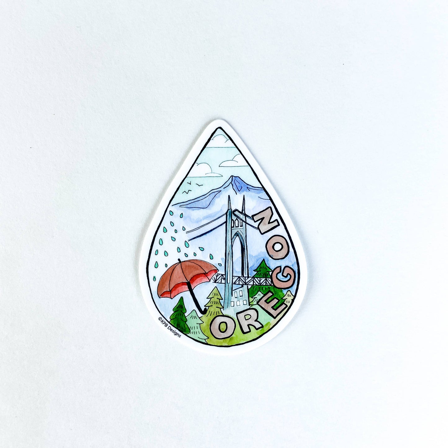 Oregon Raindrop Vinyl Sticker