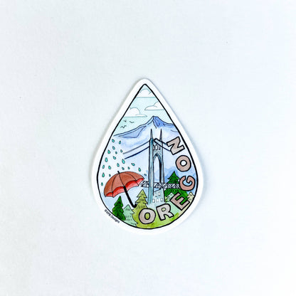 Oregon Raindrop Vinyl Sticker