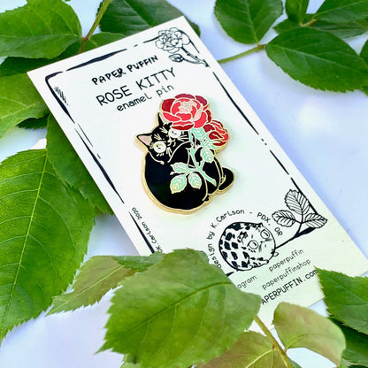 Rose Kitty Enamel Pin