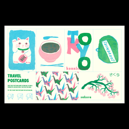 Japan Interactive Travel Map & Postcard Set