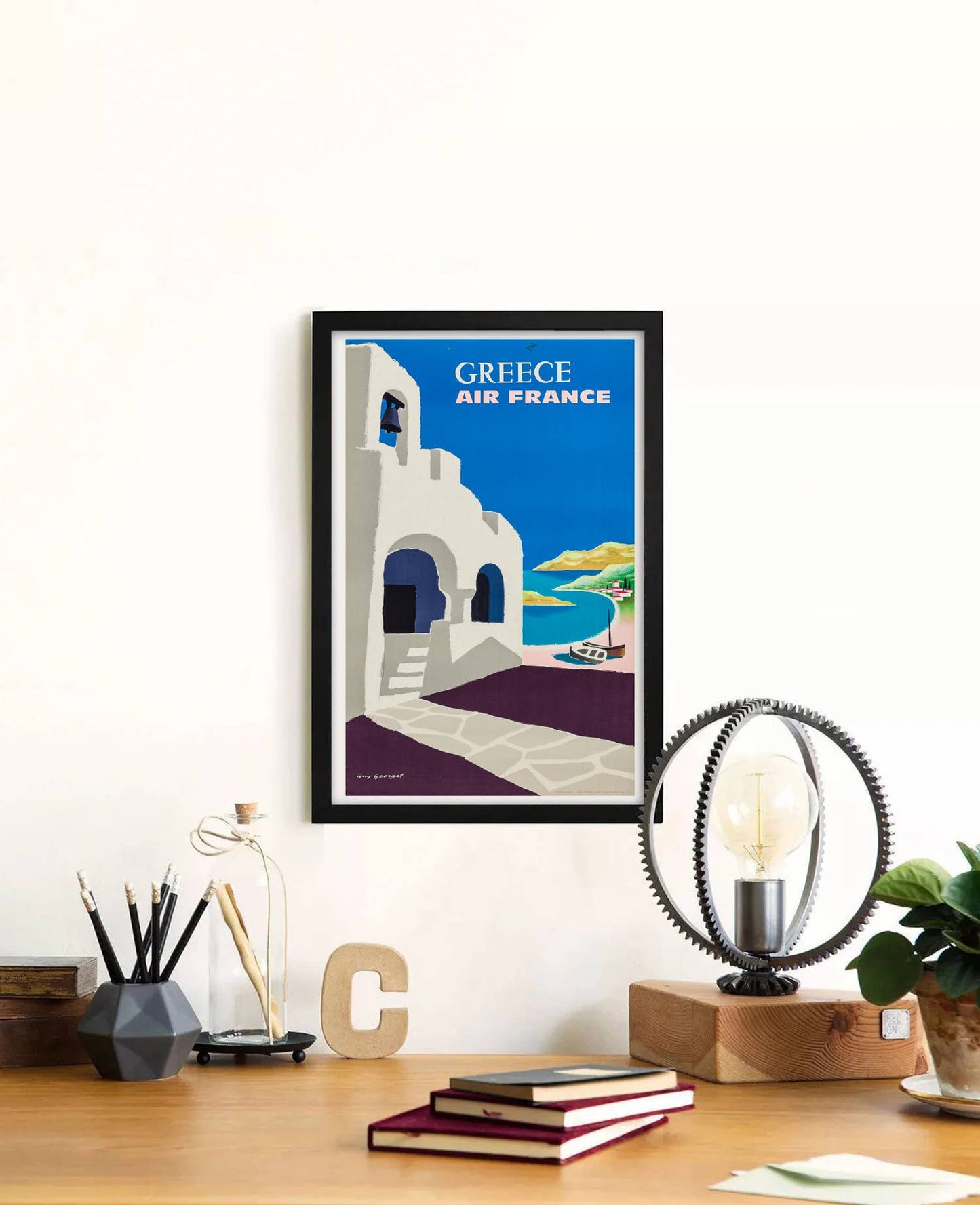 Air France Greece 1950s Travel Poster