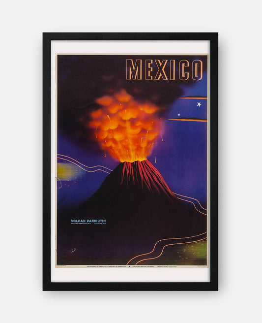 Mexico Paricutin Volcano 1943 Travel Poster