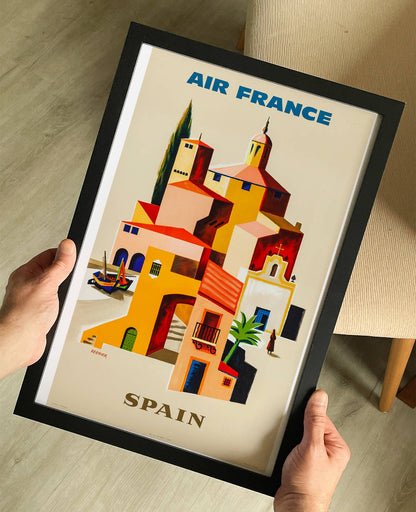 Air France Spain 1959 Travel Poster